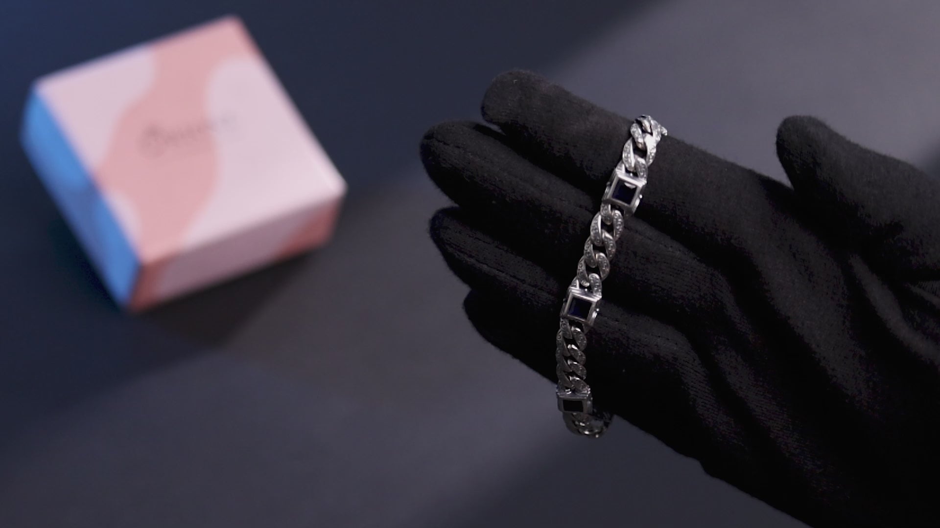 Royal Crest Bracelet For Men In Blue Stone