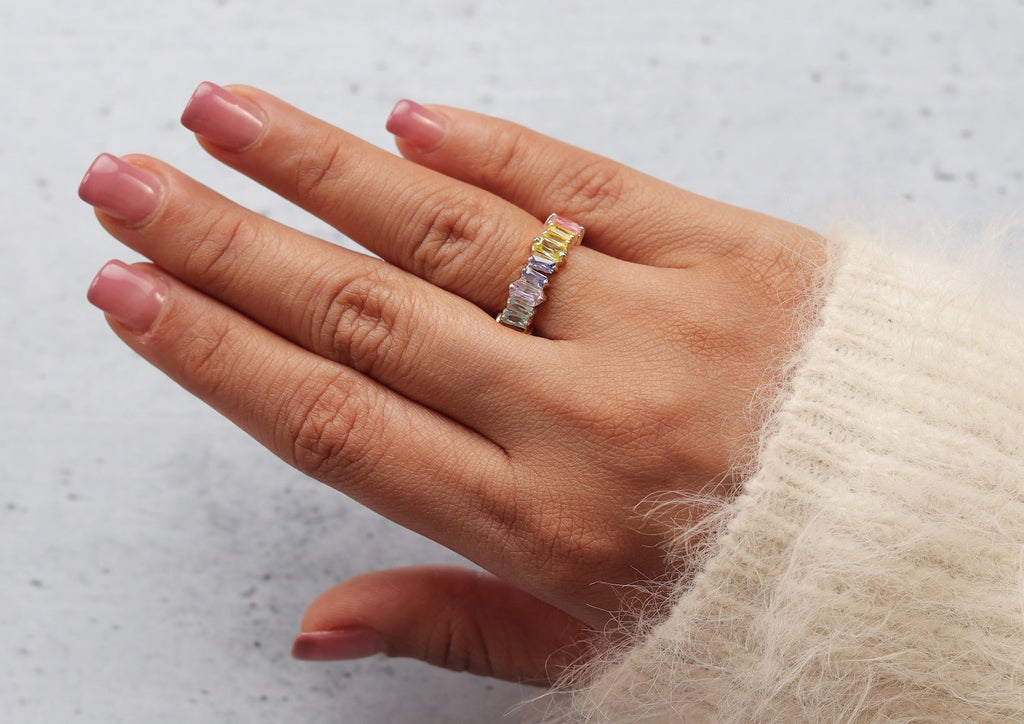 Asymmetrical Eternity Ring For Women By Orionz Jewels