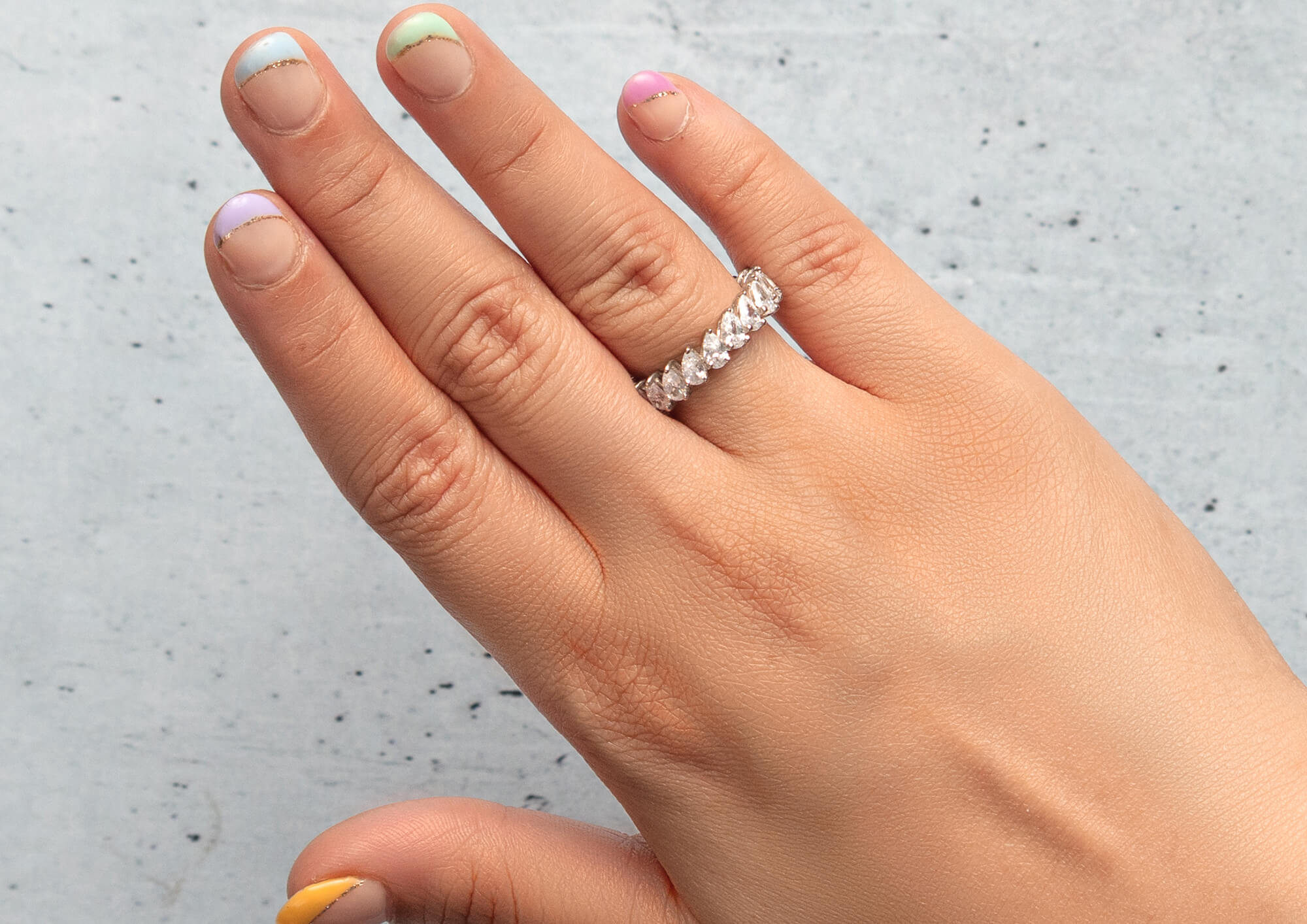 Teardrop eternity sales ring