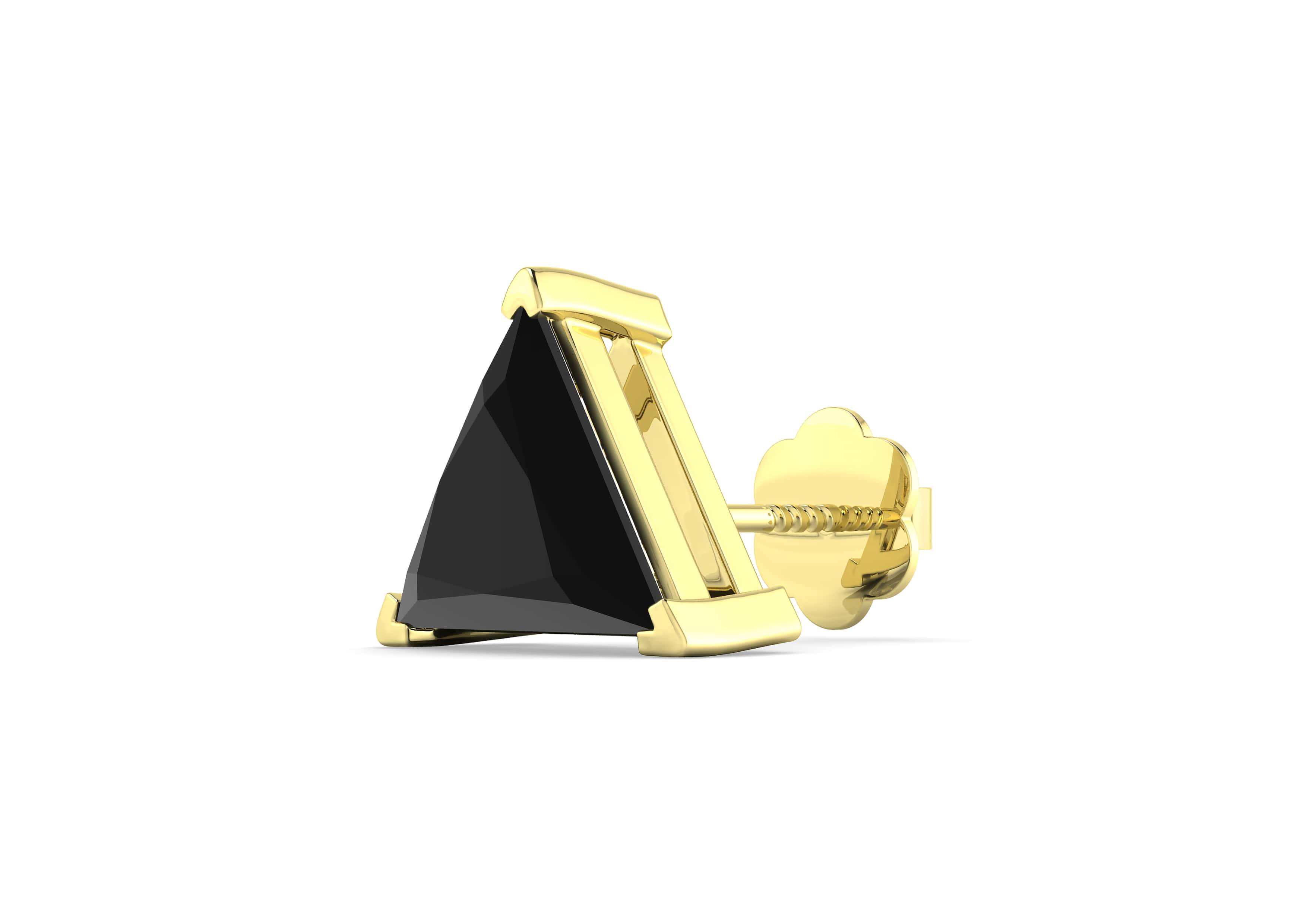 Black triangle stud outlet earrings