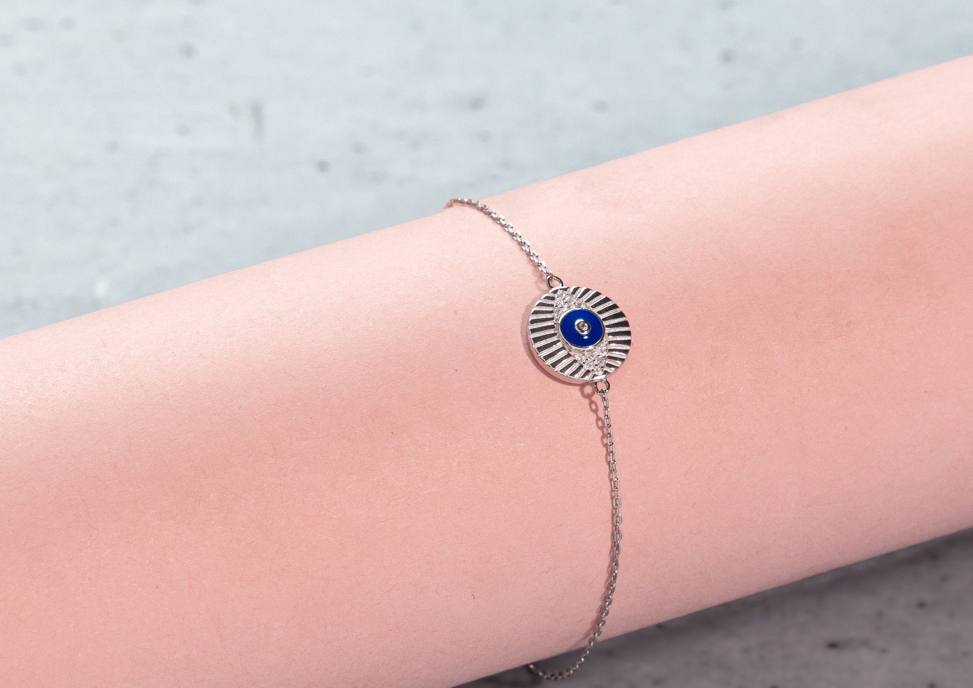 Buy Silver Evil Eye Bracelet, Blue Protection Bracelet, Nazar Bracelet,  Greek Evil Eye, Turkish Evil Eye, Evil Eye Charm for Women, Zircon Stone  Online in India - Etsy