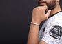 Blue Numeral 925 Silver Wrist Band For Men By Orionz Jewels