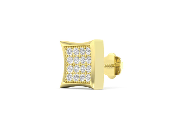 14k White Gold Floating Heart Cut Diamond Stud Earrings