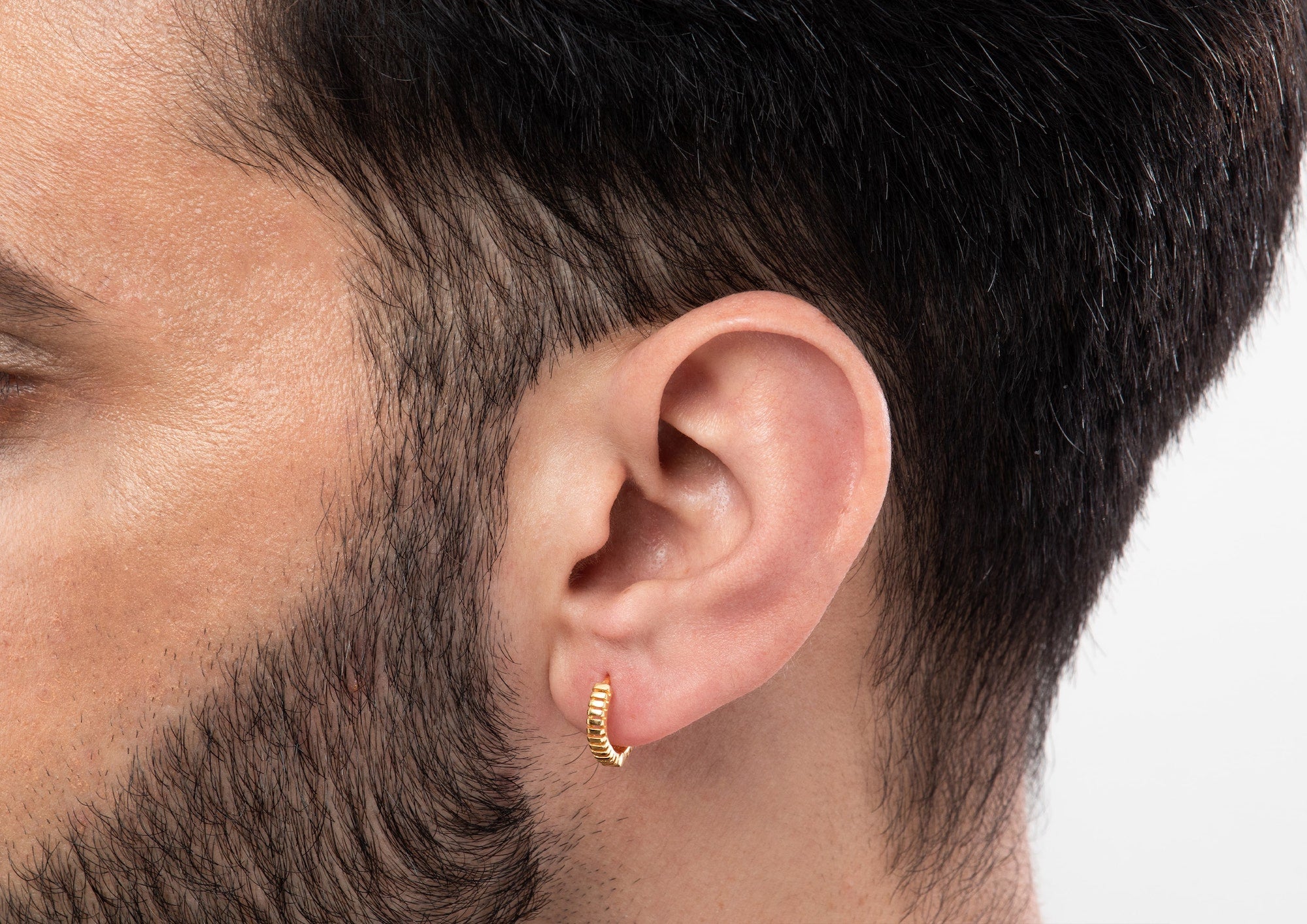 Cutting Edge Sterling Silver Hoop Earrings for Men ORIONZ