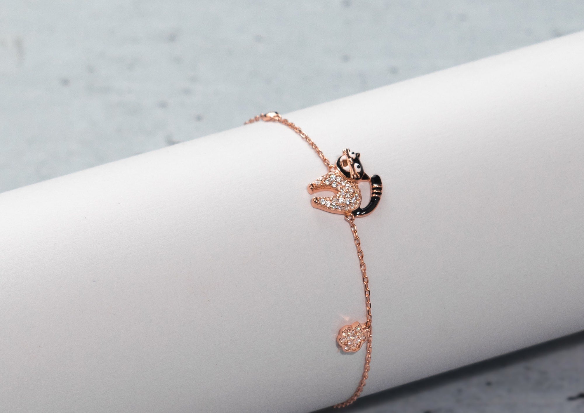 Swarovski black cat bracelet clearance