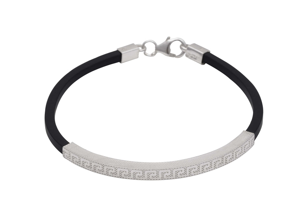 Greek Key 925 Silver Bracelet For Men By Orionz Jewels