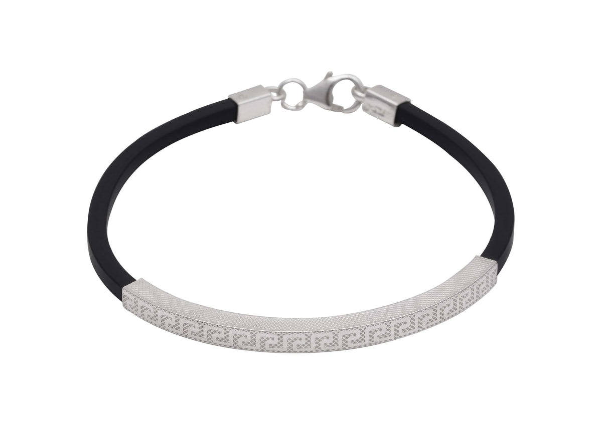 Greek Key 925 Silver Bracelet For Men By Orionz Jewels