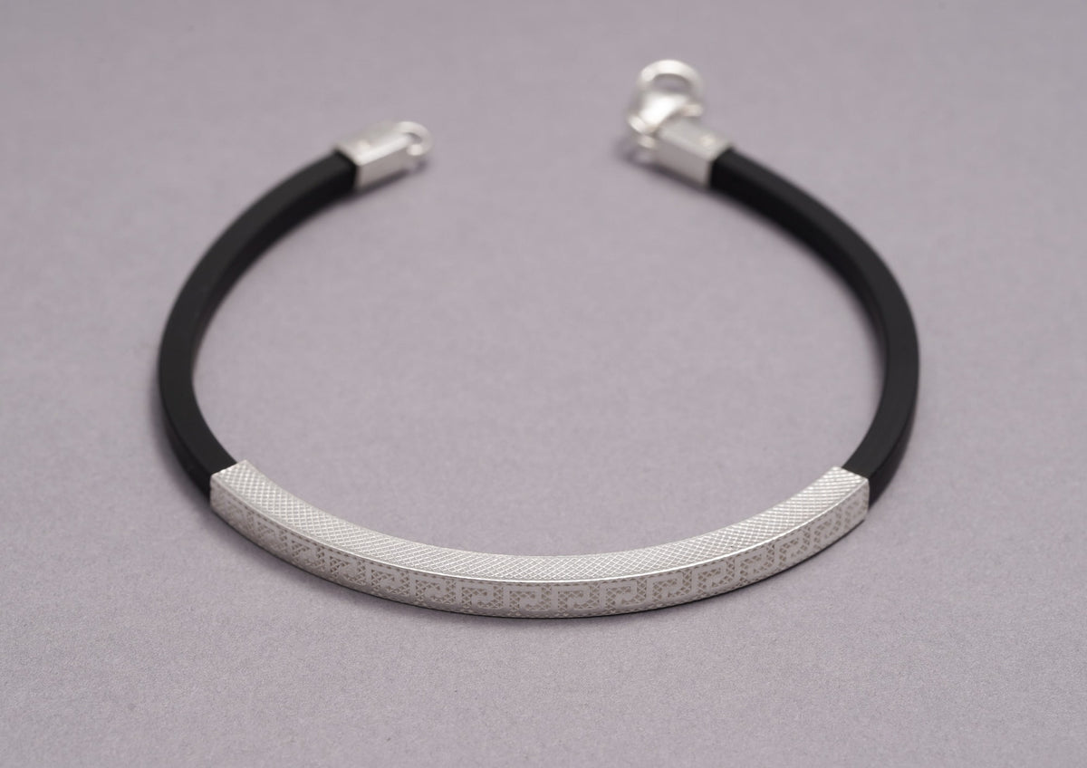 Greek Key 925 Silver Bracelet For Men By Orionz Jewels