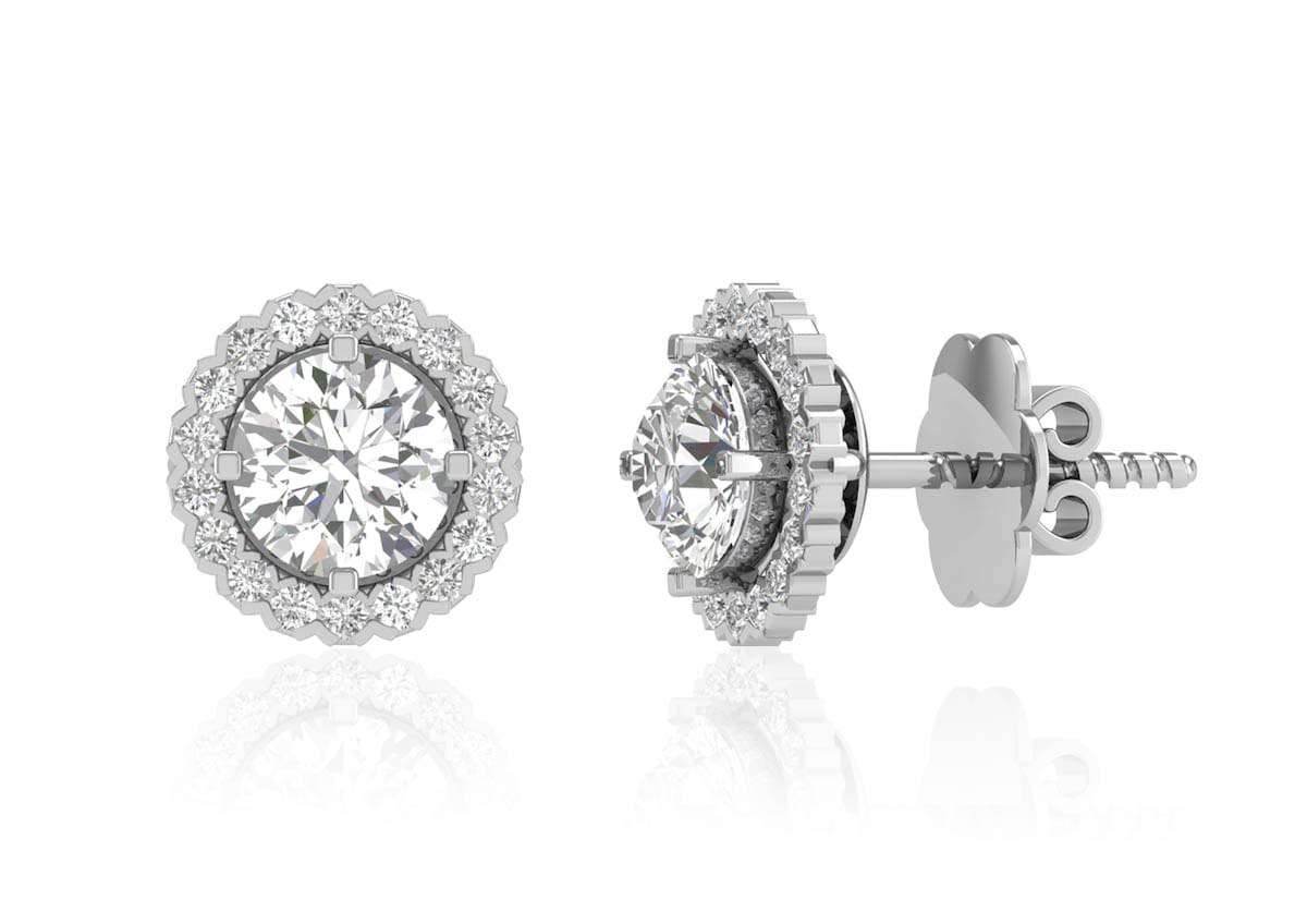Round solitaire earrings online