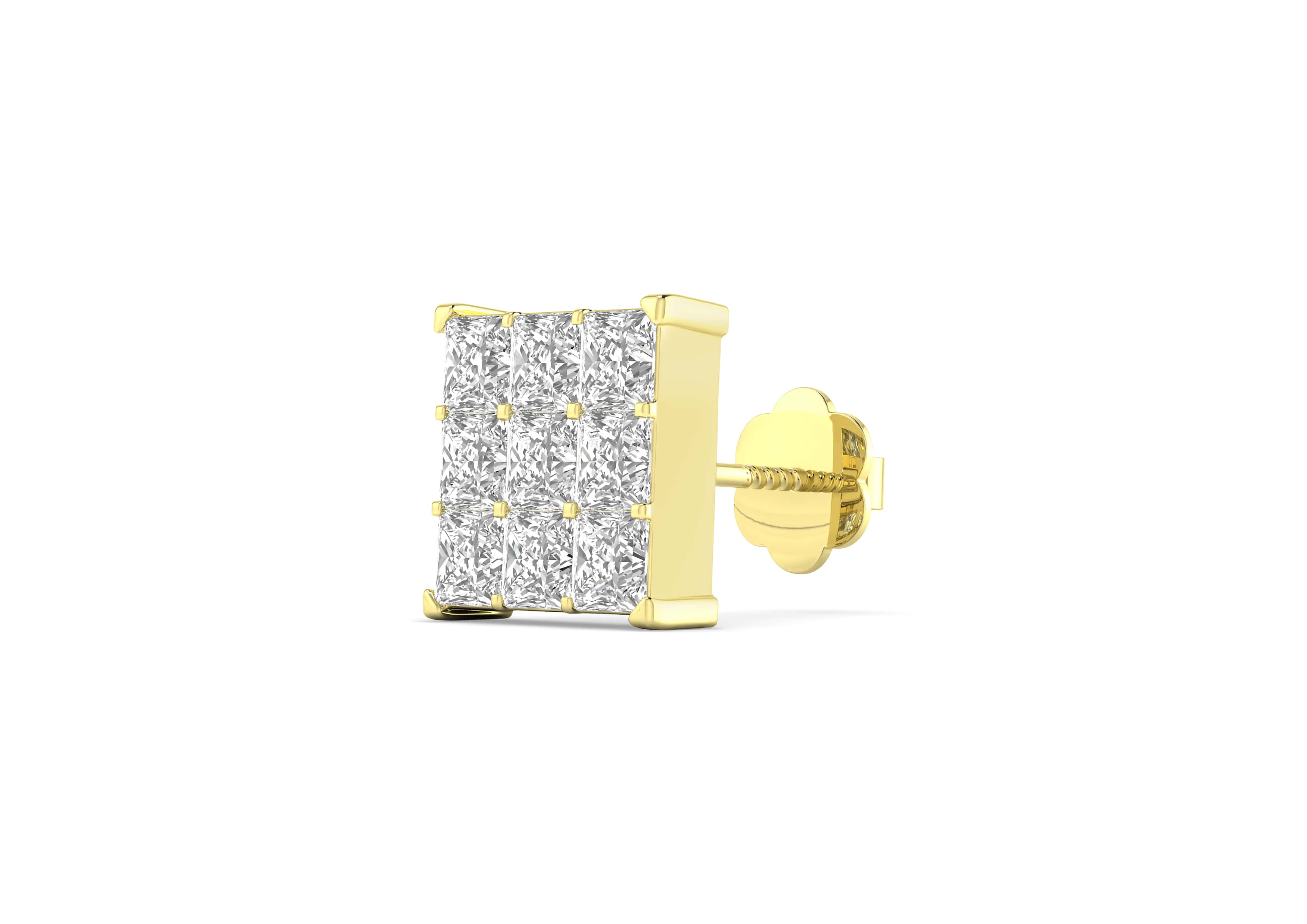 Buy 9 Square Matrix Ear Silver Stud for Men ORIONZ