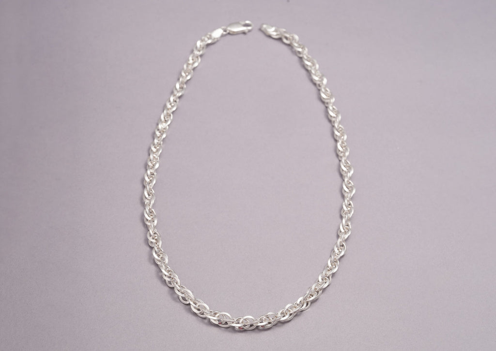 Intertwined Rope Link Silver Chain For Men By Orionz Jewels