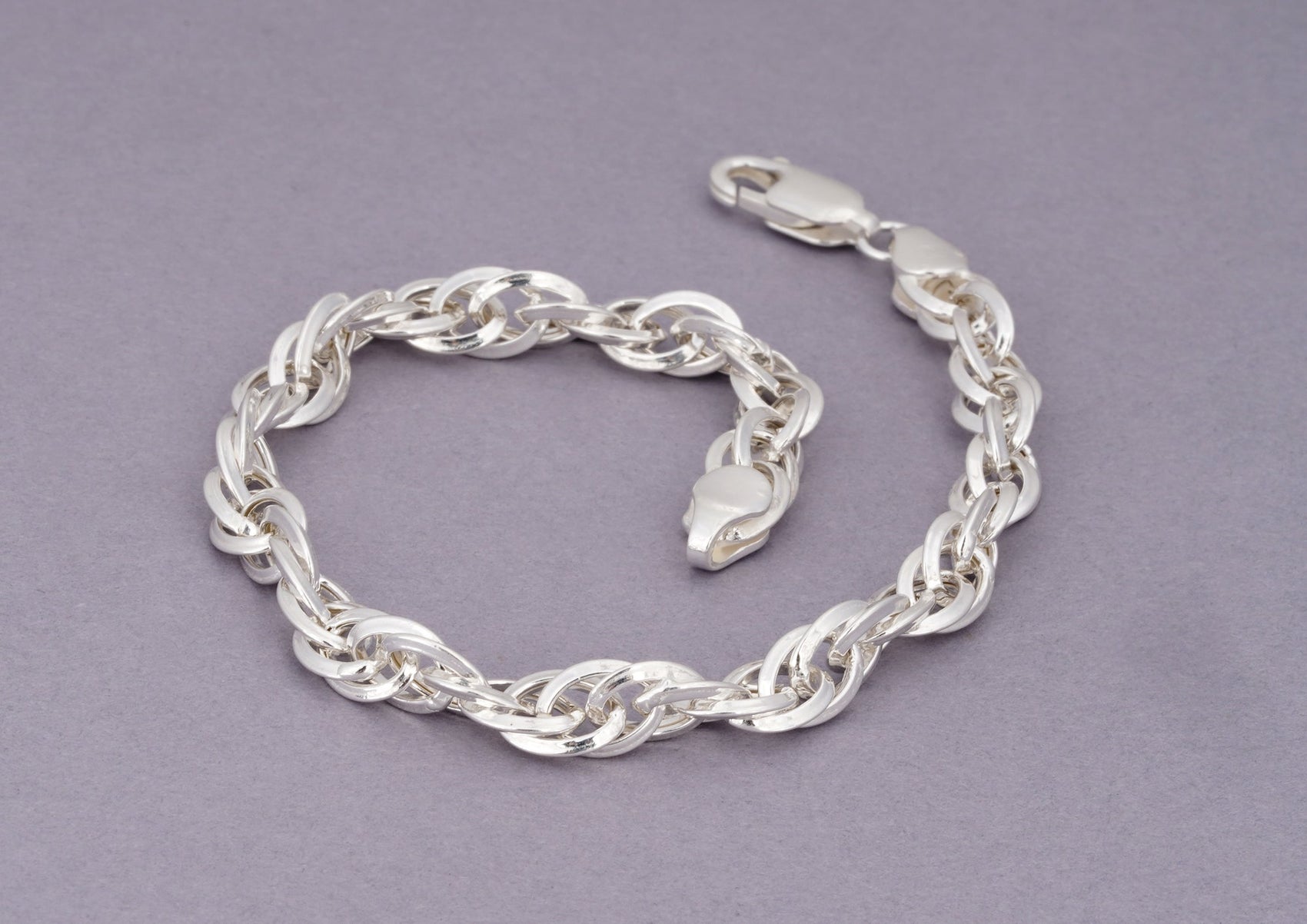 Intertwined Rope Sterling Silver Link Bracelet For Men By Orionz Jewels