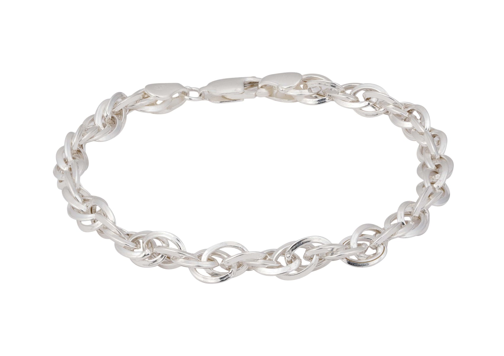 Intertwined Rope Sterling Silver Link Bracelet For Men By Orionz Jewels
