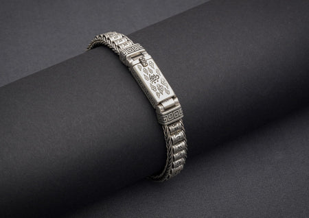 Revolving Om Barrel Sterling Silver Mens Bracelet By Orionz Jewels