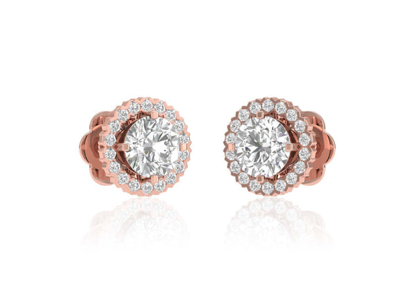 030 Ct Concentric Luminance Solitaire Diamond Earrings