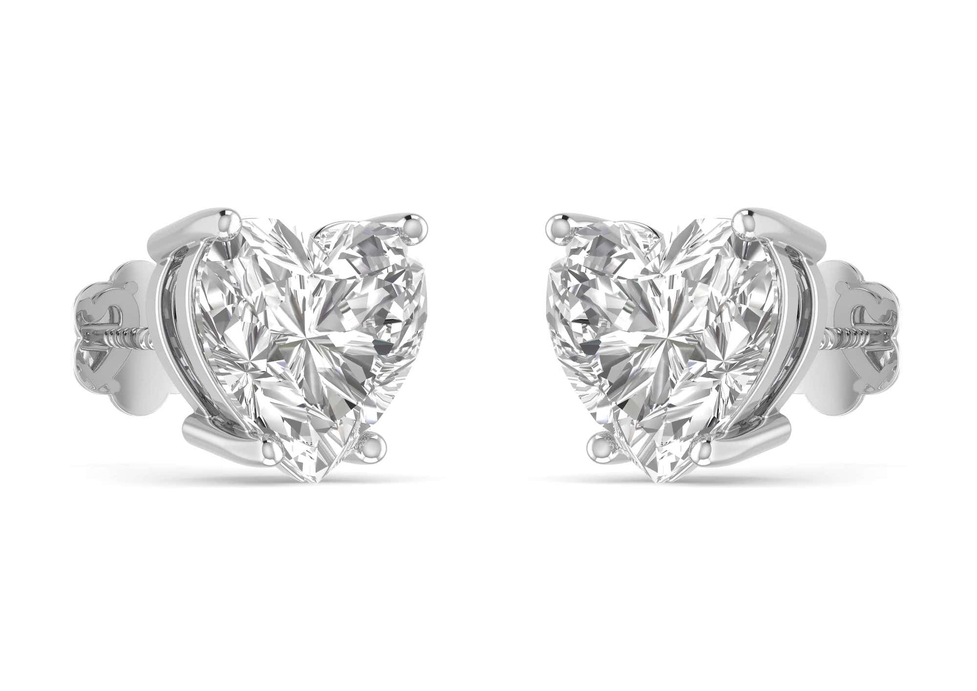Elegant Heart Shape Design 0.71 Ct Natural Diamond Stud Earrings in 10K  Gold - Gem And Jewell