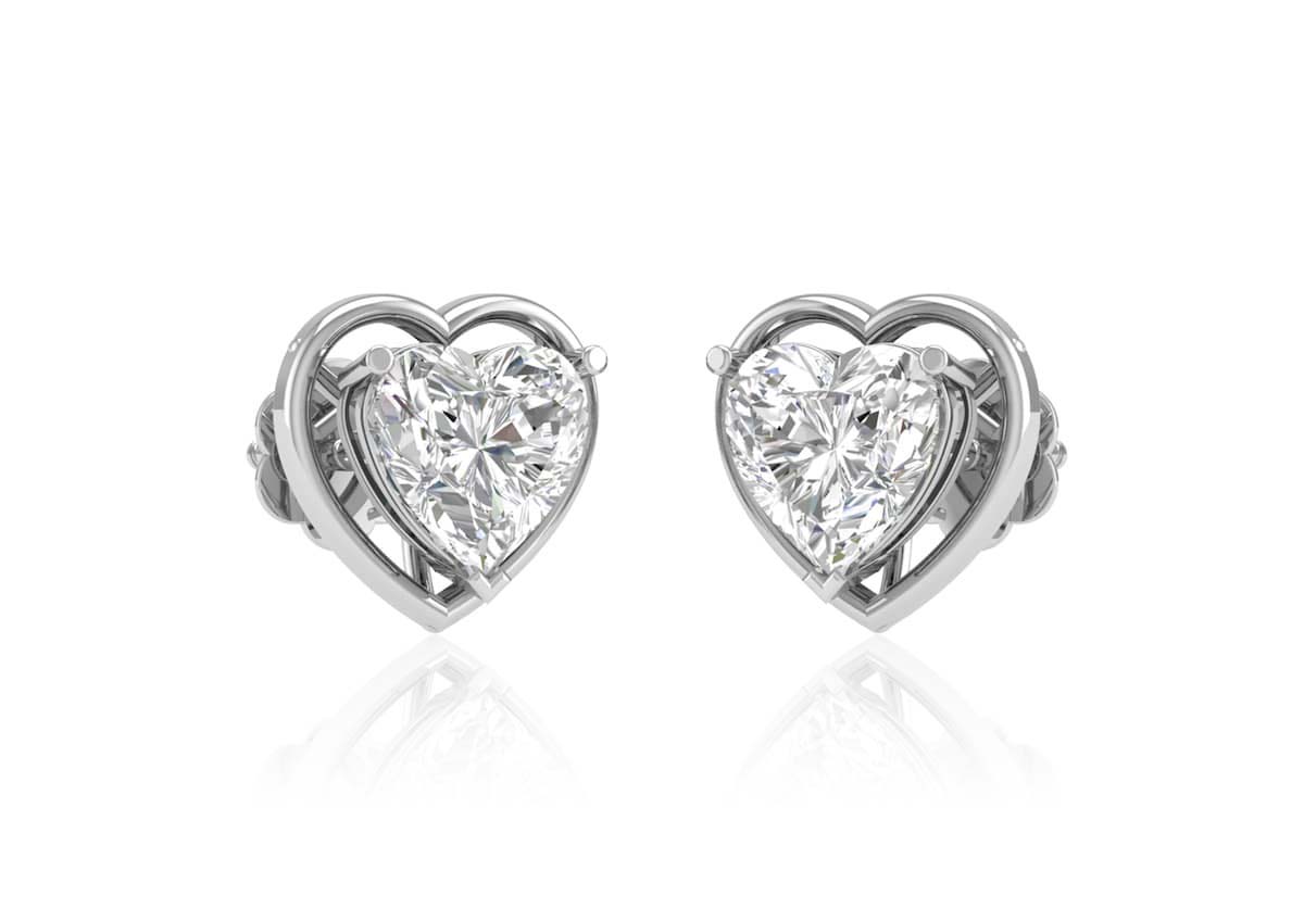 Diamond Heart Halo Earrings – Happy Jewelers