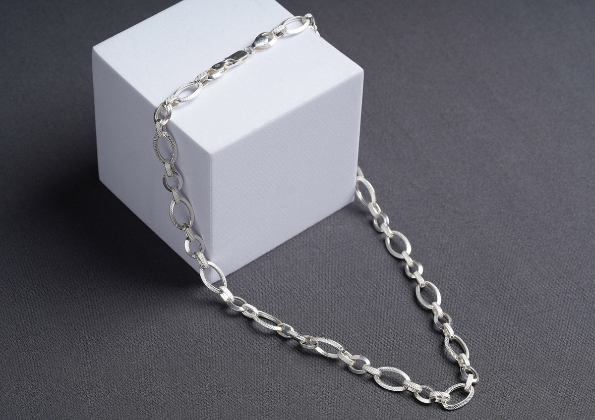 Sleek Single Link Silver Chain For Men By Orionz Jewels