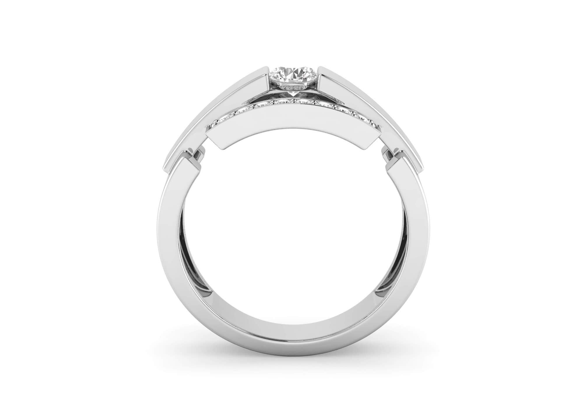 Buy Senco Gold & Diamonds Wavy Top Notch Men's Platinum Diamond Ring at  Amazon.in