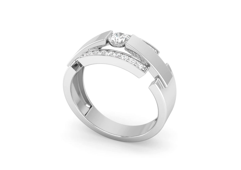 0.22 ct Diamond Silver Men Ring - 3001105072 / ZEN Diamond - US
