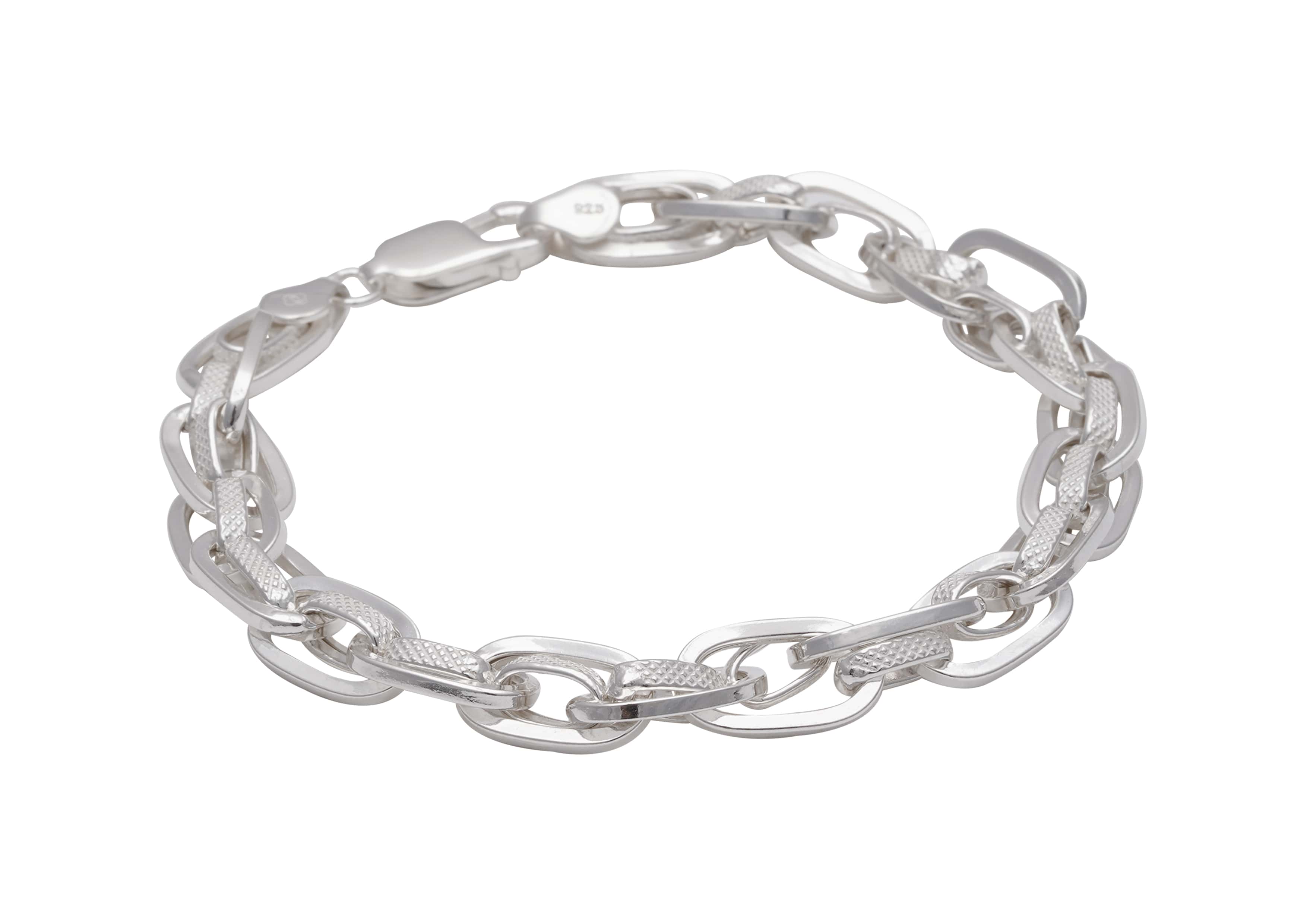 High Polish Sterling Silver Chain Bracelet, Size: Height-230mm,Width-13mm,  72.19 Gram at Rs 83/gram in Jaipur