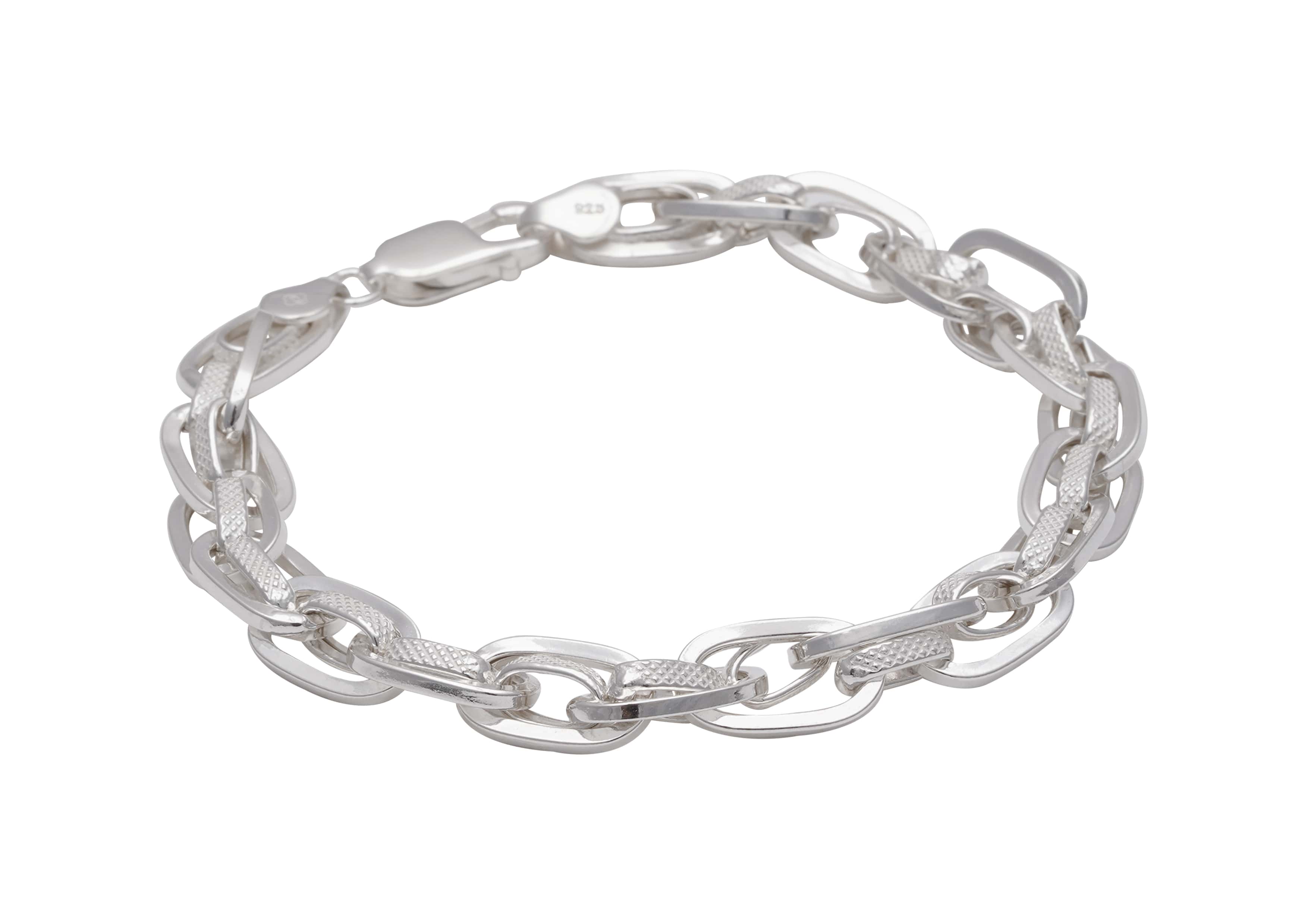 Large link bracelet silver top