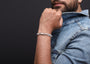 Textured Dual Link Silver Bracelet For Men By Orionz Jewels