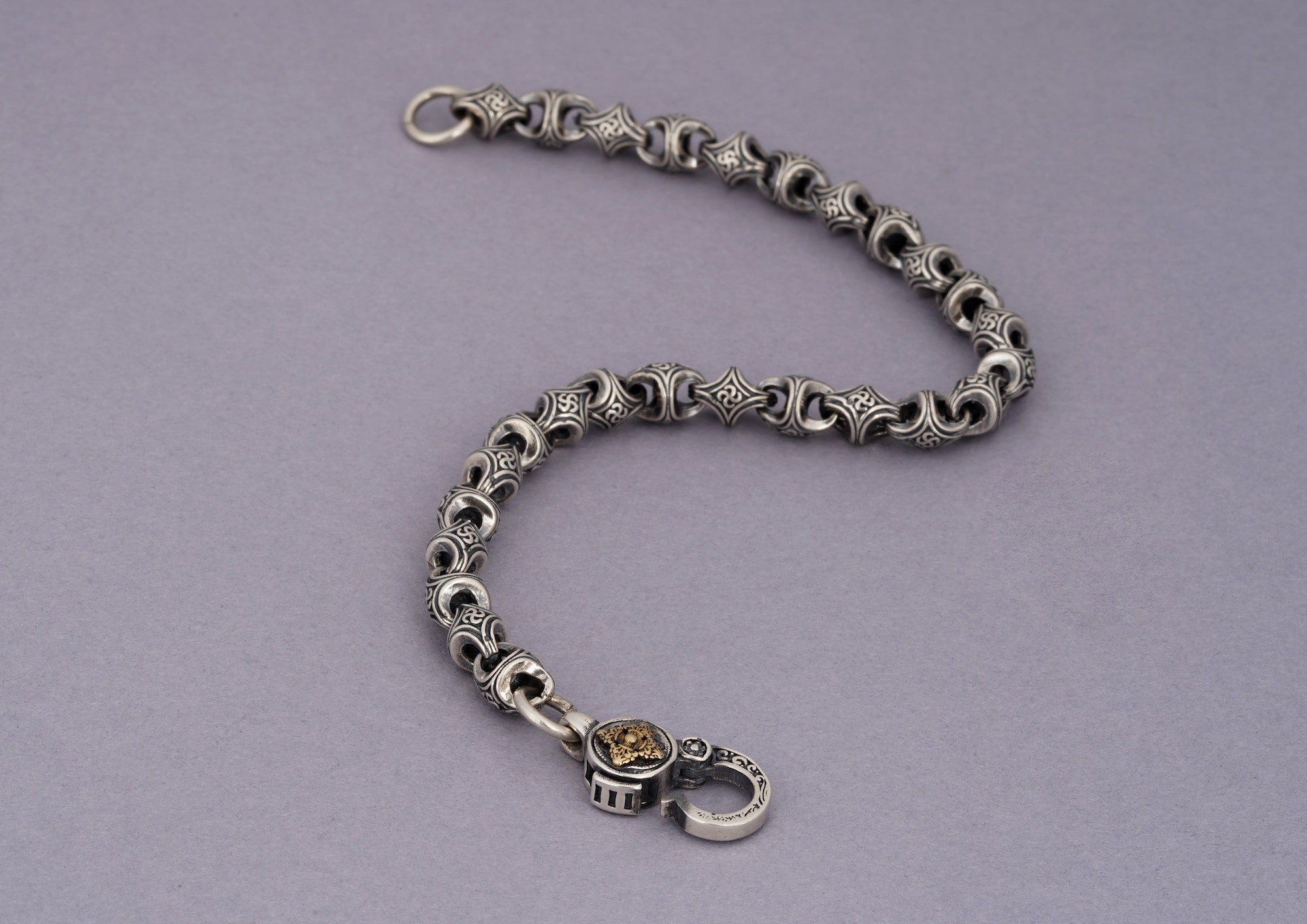 Modern Monk Oxidised Silver Bracelet for Men ORIONZ