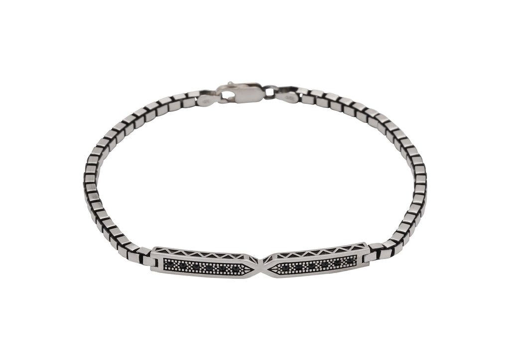 Towering Box Sterling Silver Link Bracelet For Men By Orionz Jewels