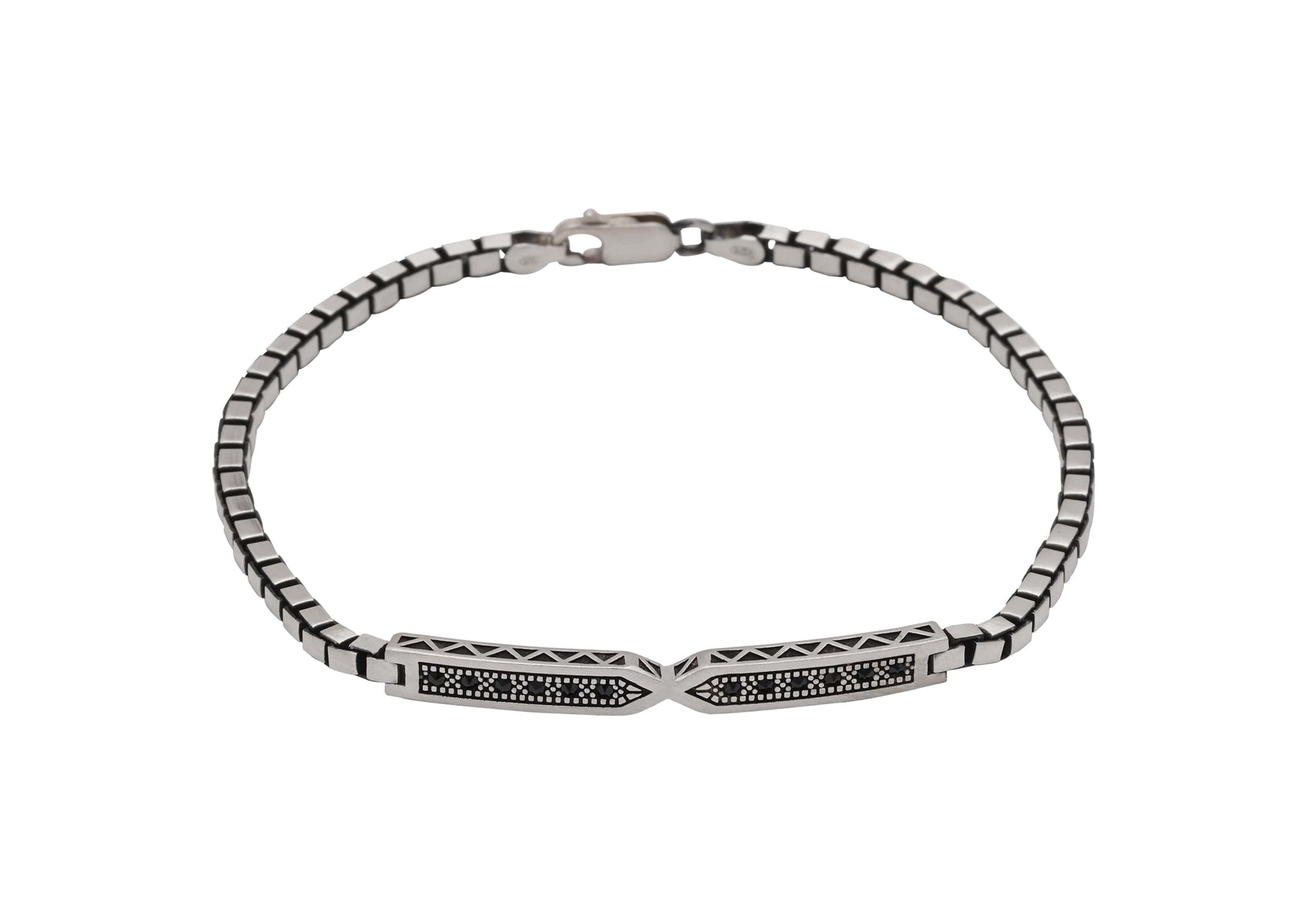 Towering Box Sterling Silver Link Bracelet For Men By Orionz Jewels