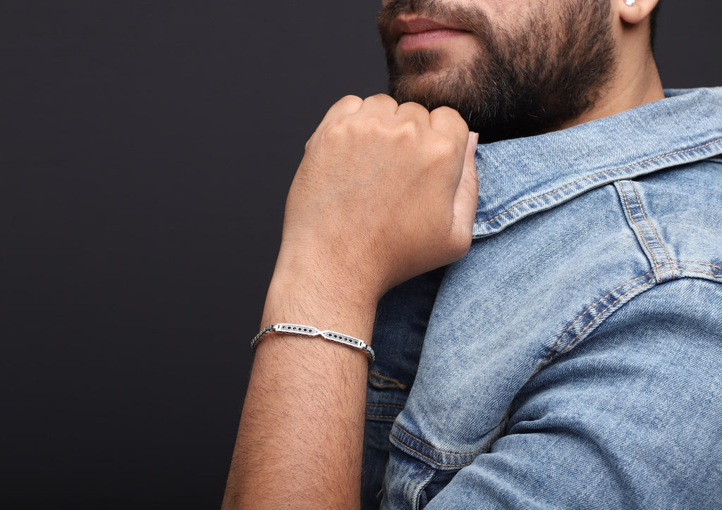 Towering Box Sterling Silver Link Bracelet For Men By Orionz Jewels