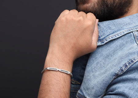 Towering Box Sterling Silver Link Bracelet For Men By Orionz Jewels