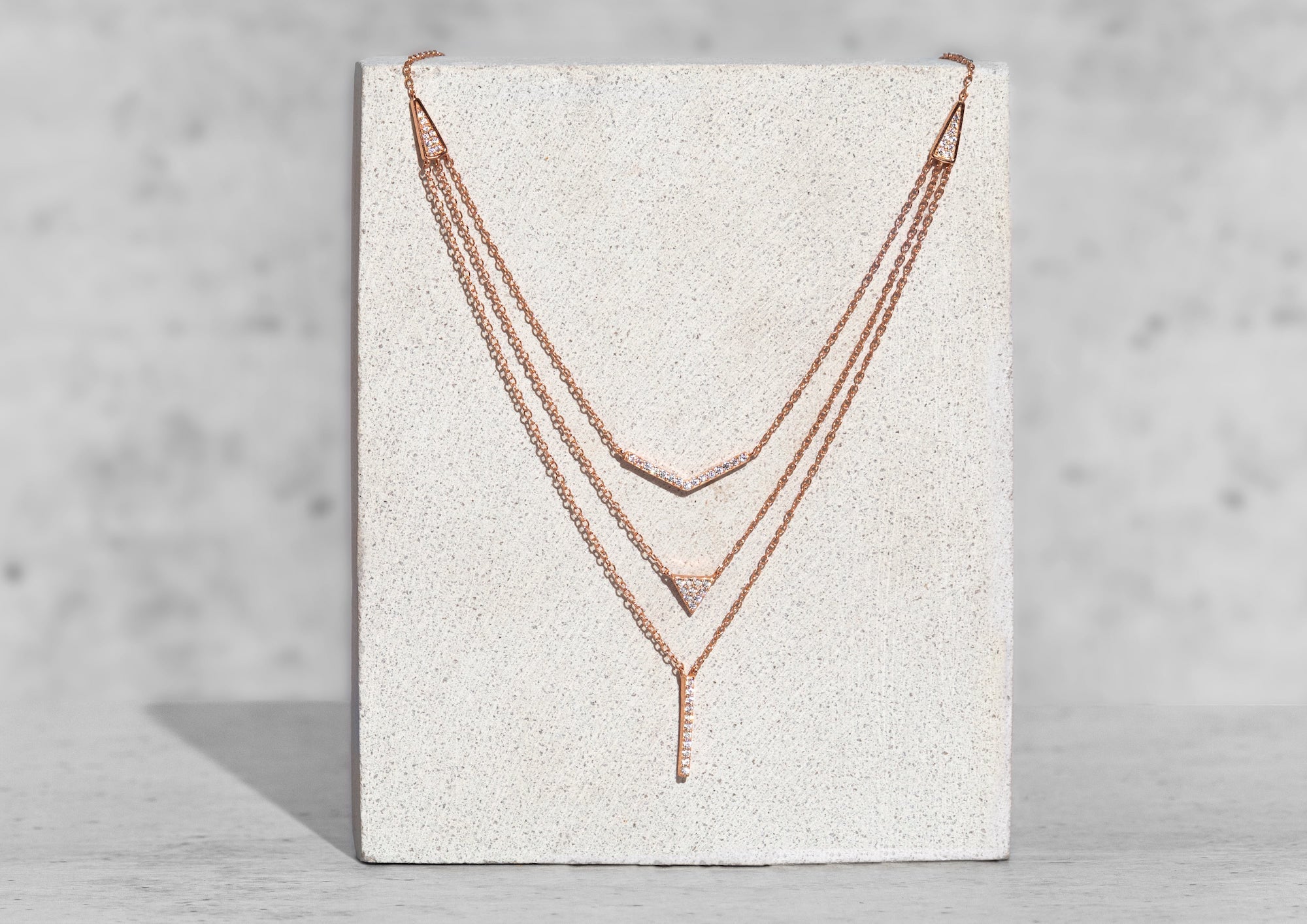 Tangle Chain Layered Trigon Necklace for Women