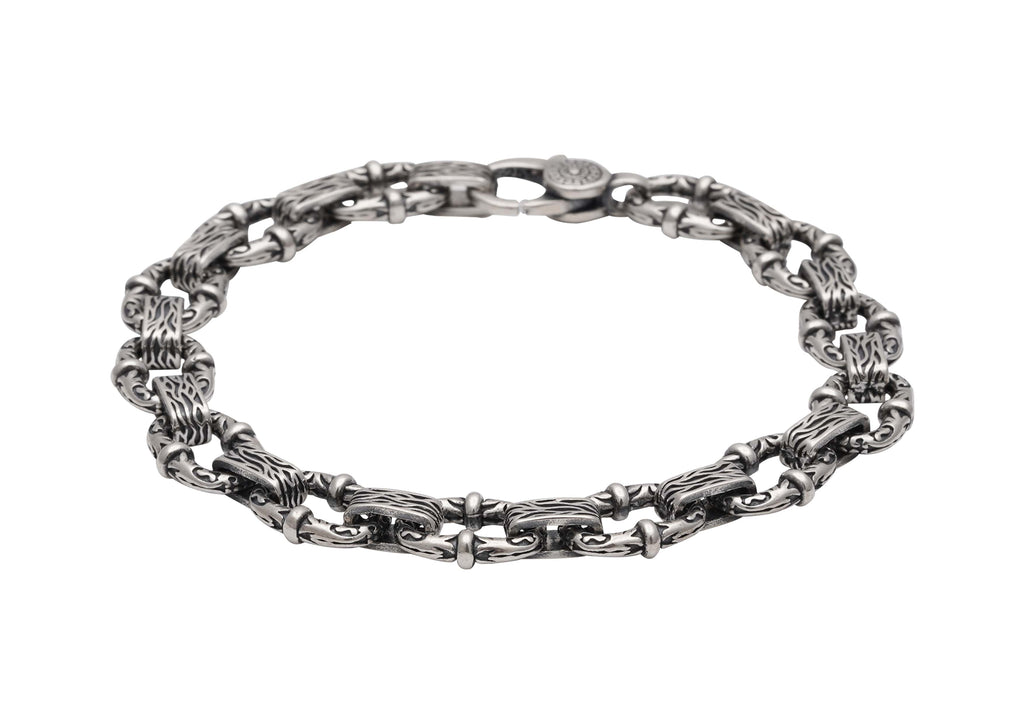 Victorian Oxidised Silver Bracelet For Men By Orionz Jewels