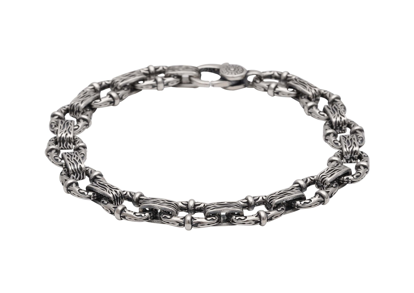 Victorian Oxidised Silver Bracelet For Men By Orionz Jewels