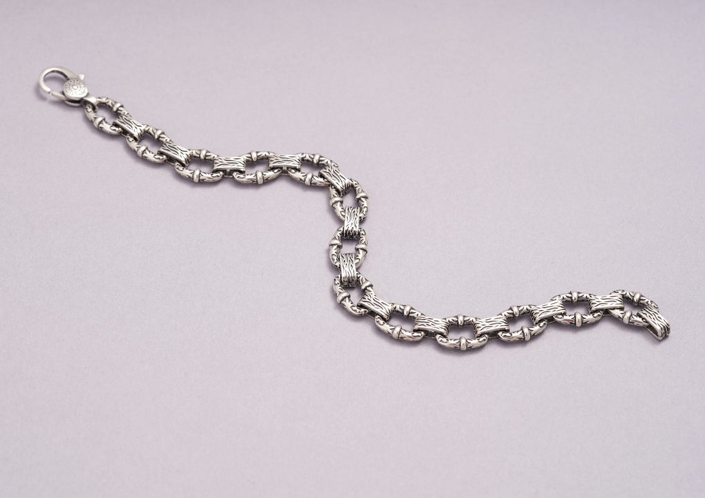 Victorian Oxidised Silver Bracelet For Men By Orionz Jewels
