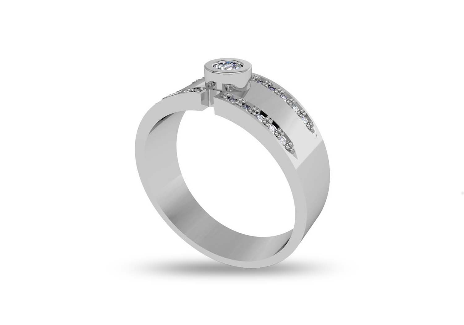 Single diamond silver ring discount