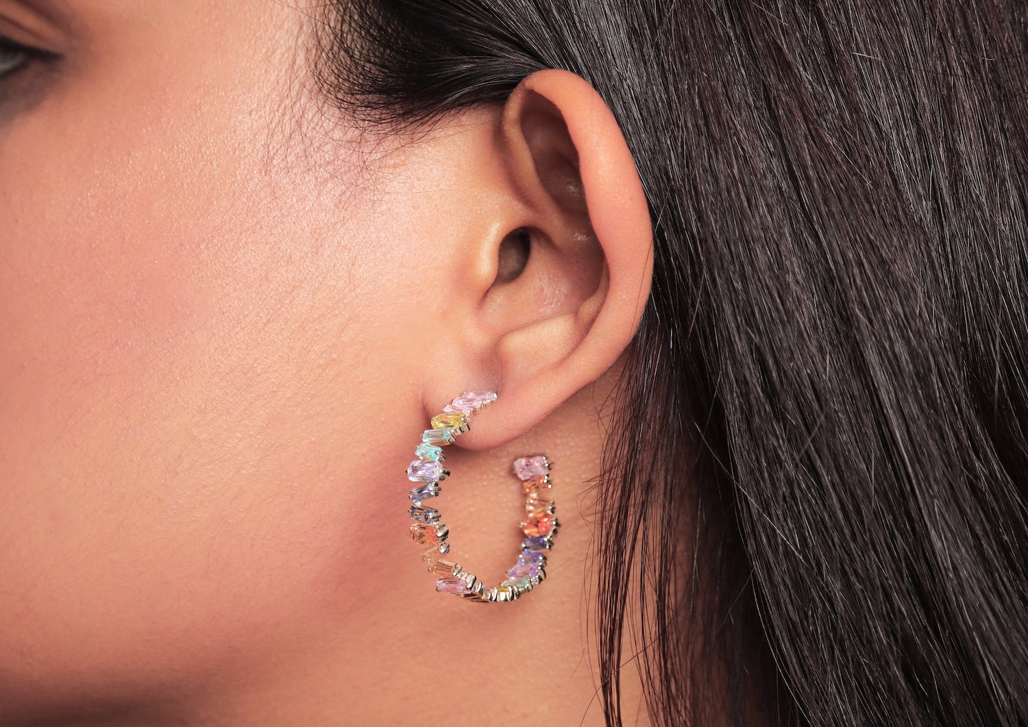 Asymmetrical Hoop Earrings For Women By Orionz Jewels