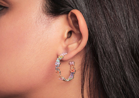 Asymmetrical Hoop Earrings For Women By Orionz Jewels