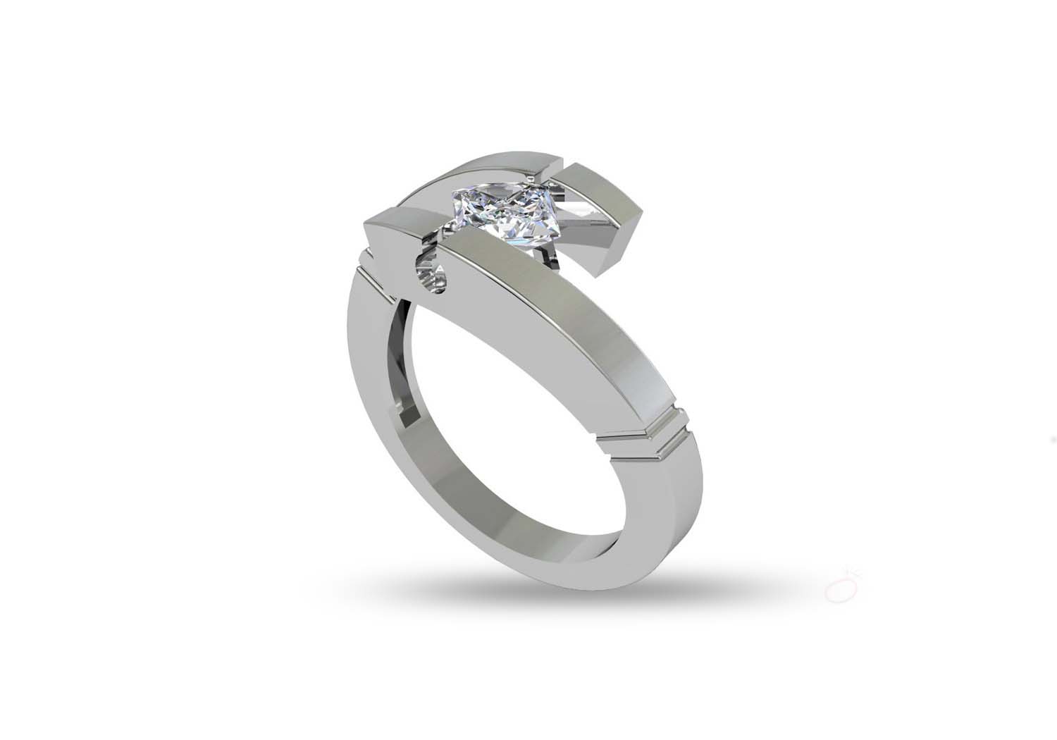 Floating Rings Silver Twisted Floating Men's Silver Ring