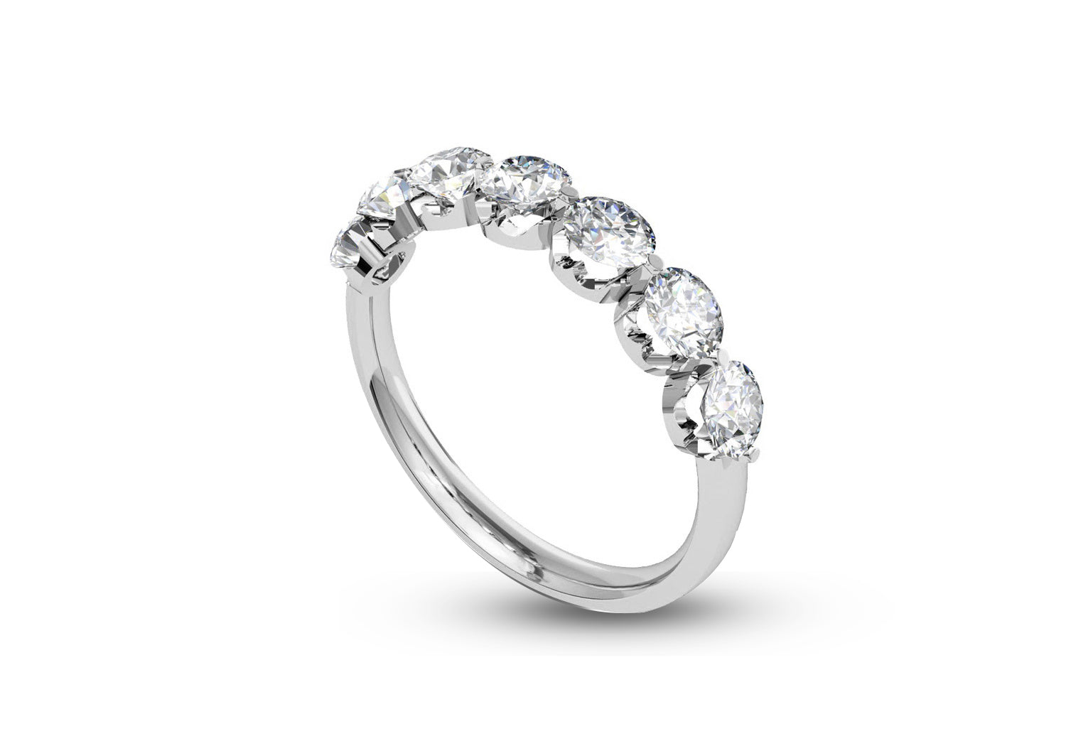 1.50 Ct. Oval Shaped 7 Stone diamond Wedding Ring In 14K Yellow Gold |  Fascinating Diamonds